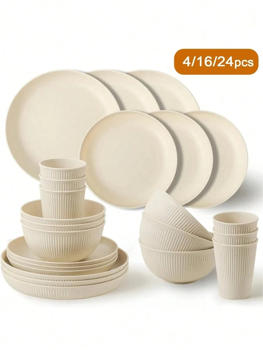 Kit vaisselle duo complet : set vaisselle beige pour le van