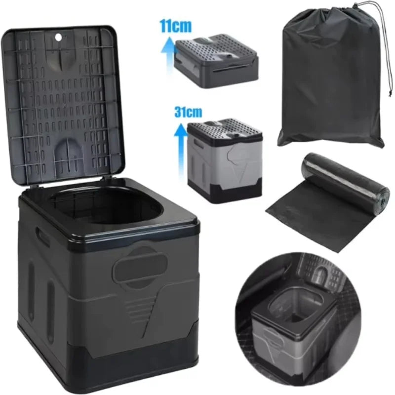 Toilettes pliables en situation de camping